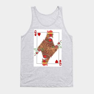 Queen of Hearts Chicken playing card Tank Top